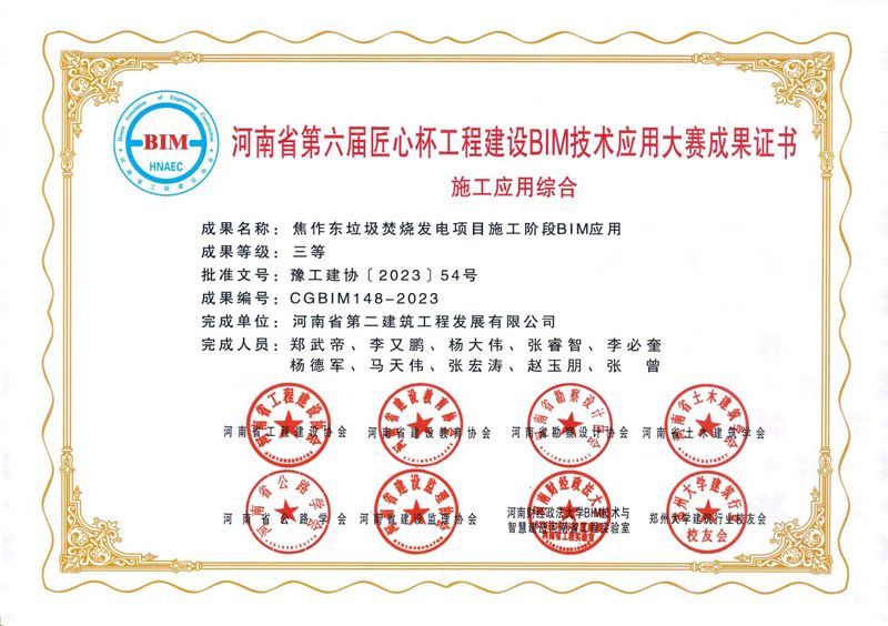 我公司榮獲第六屆“匠心杯”工程建設(shè)BIM大賽施工應(yīng)用綜合組三等成果